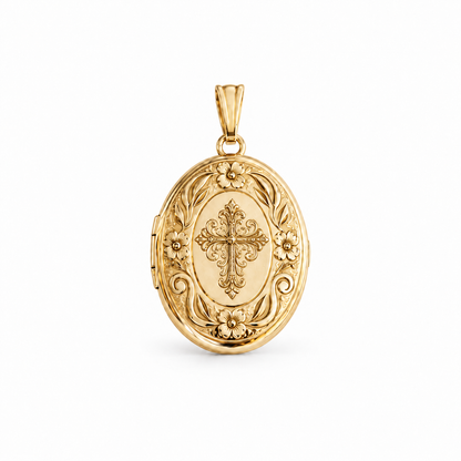 Soulyshine Gothic Cross Oval Locket Charm