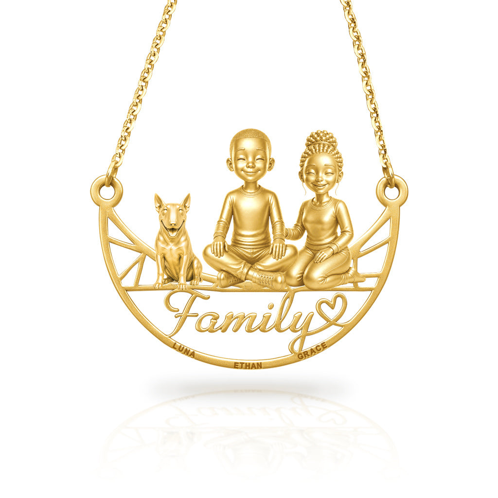 Soulyshine Bull Terrier Miniature family and dog handcrafted necklace
