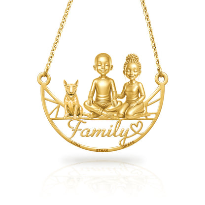 Soulyshine Bull Terrier Miniature family and dog handcrafted necklace