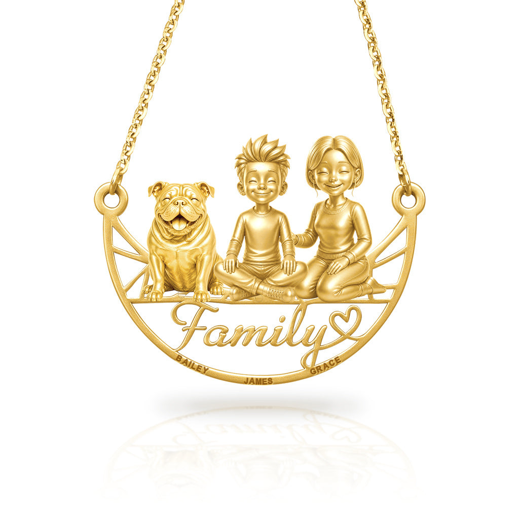 Soulyshine Bulldog family and dog handcrafted necklace