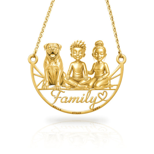 Soulyshine Bullmastiff family and dog handcrafted necklace