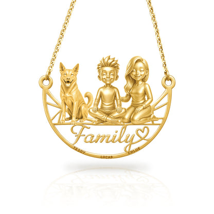 Soulyshine Canaan Dog family and dog handcrafted necklace