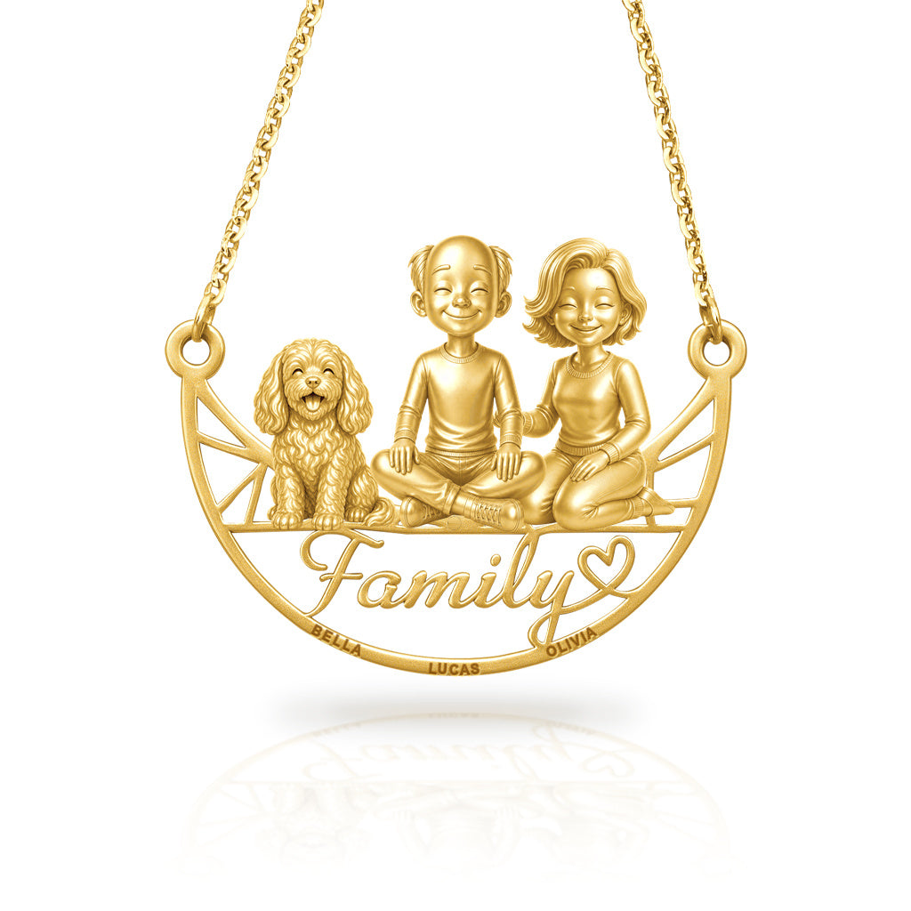 Soulyshine Cavachon family and dog handcrafted necklace