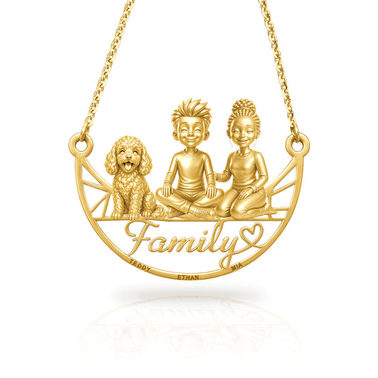 Soulyshine Cavapoo family and dog handcrafted necklace