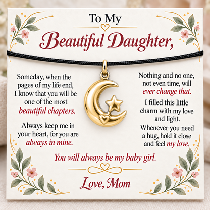 Moon and Star, Mom’s Love and Light — Main image, gold finish
