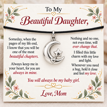Moon and Star, Mom’s Love and Light — Main image, silver finish