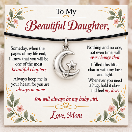 Moon and Star, Mom’s Love and Light — Main image, silver finish