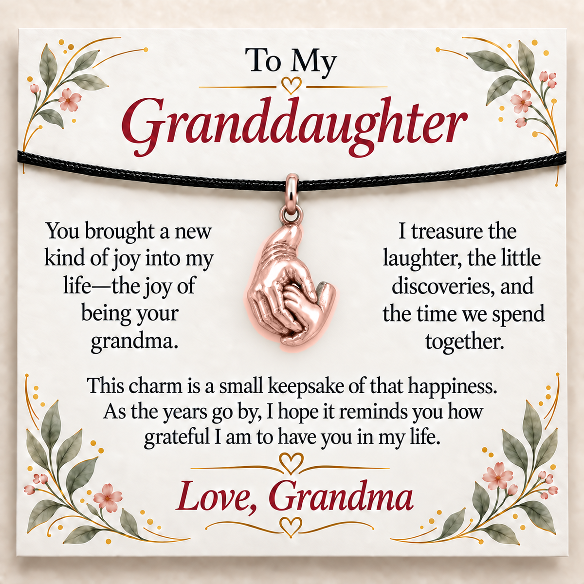Grandma's Holding Hands Charm: Joy That Stays — Main image, rose gold finish