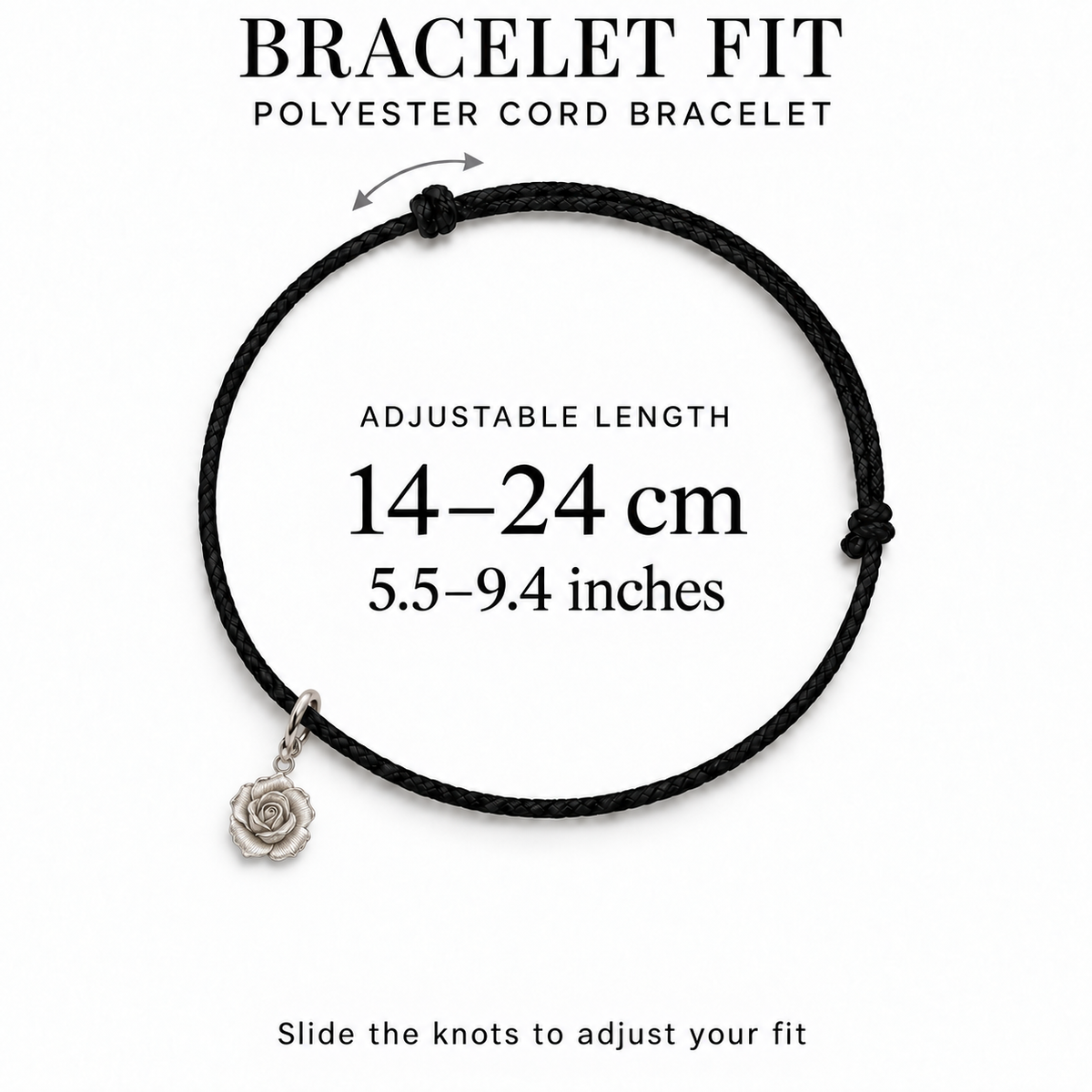 Blooming Memories — Petite Botanical Flower Charm and Polyester Cord Bracelet Set