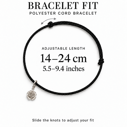 Blooming Memories — Petite Botanical Flower Charm and Polyester Cord Bracelet Set