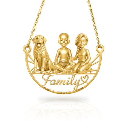 Soulyshine Chesapeake Bay Retriever family and dog handcrafted necklace
