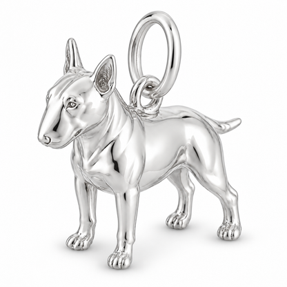 Polished silver dog charm – Bull Terrier