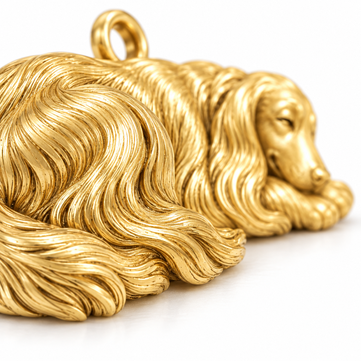 Super macro surface detail of Soulyshine Personalized Pet Companion Charm Only from a low oblique angle