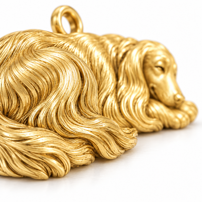 Super macro surface detail of Soulyshine Personalized Pet Companion Charm Only from a low oblique angle