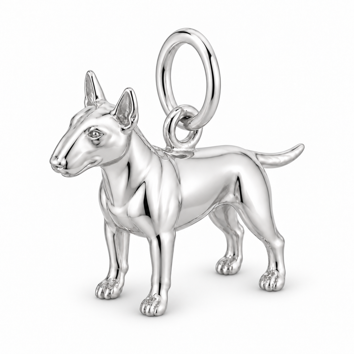 Polished silver dog charm – Bull Terrier - Miniature
