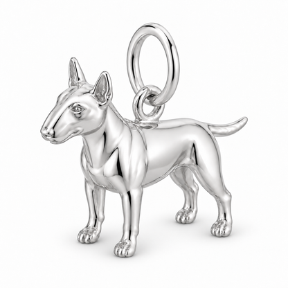 Polished silver dog charm – Bull Terrier - Miniature