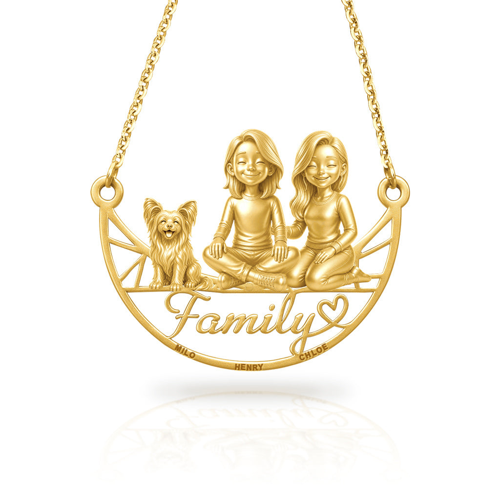 Soulyshine Chinese Crested powderpuff family and dog handcrafted necklace