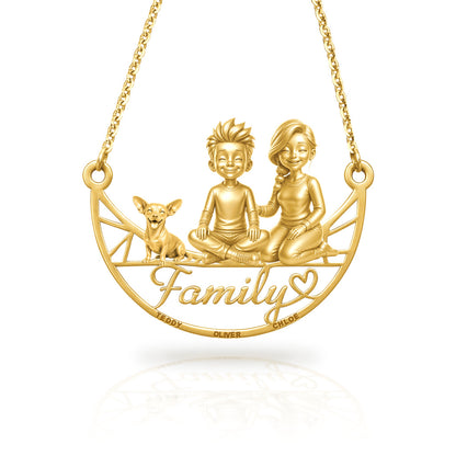 Soulyshine Chiweenie family and dog handcrafted necklace