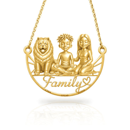 Soulyshine Chow Chow family and dog handcrafted necklace