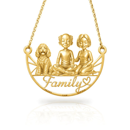 Soulyshine Cockapoo family and dog handcrafted necklace