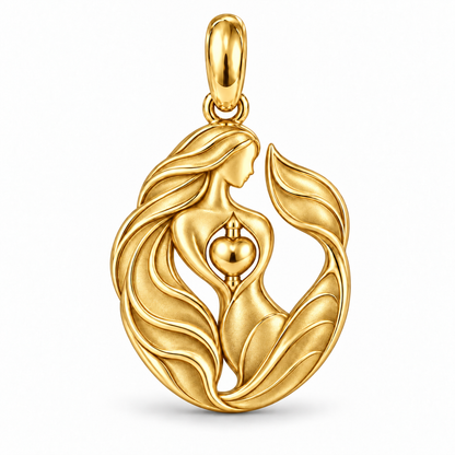 Mermaid charm in 18K Gold Plated finish on white background