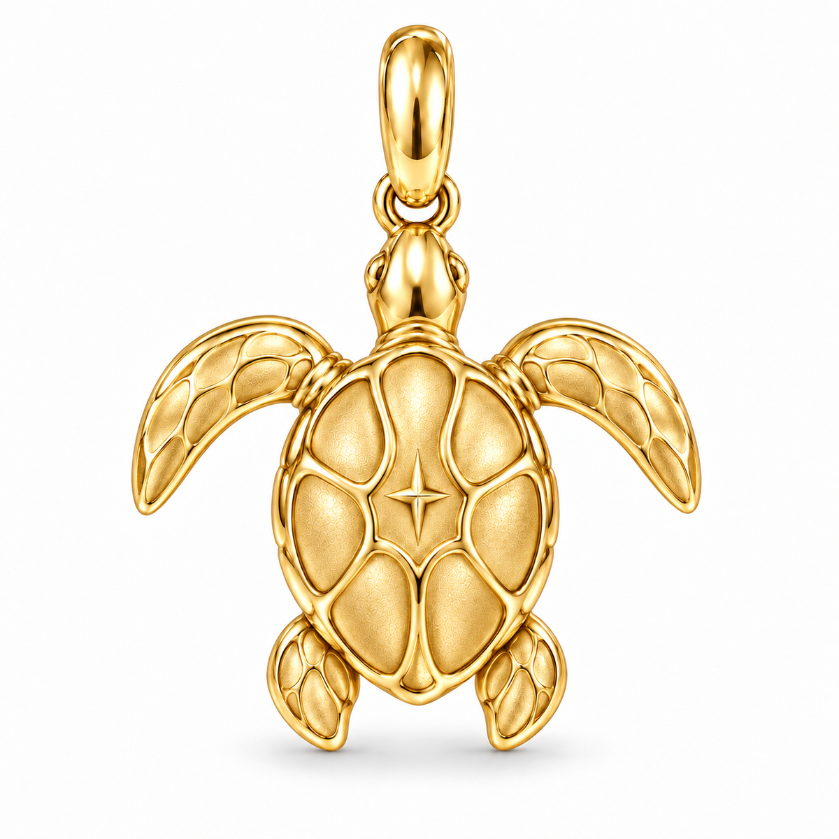 Sea Turtle charm in 18K Gold Plated finish on white background