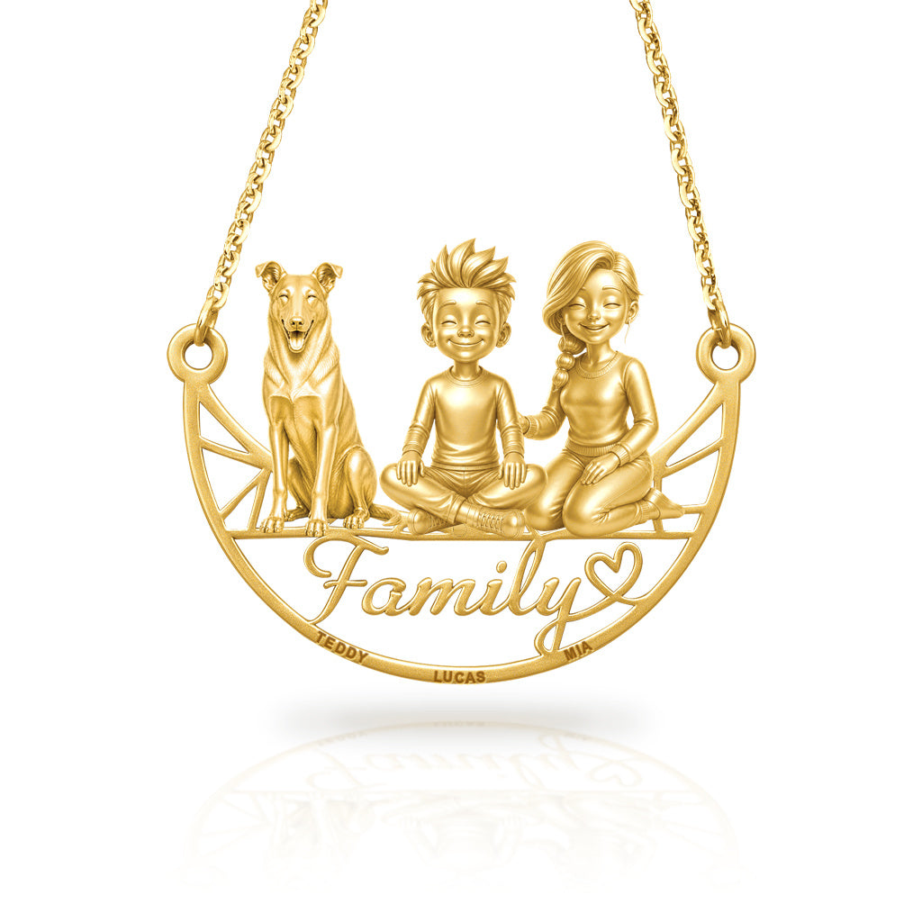 Soulyshine Collie smooth coat family and dog handcrafted necklace