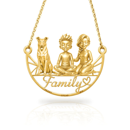 Soulyshine Collie smooth coat family and dog handcrafted necklace