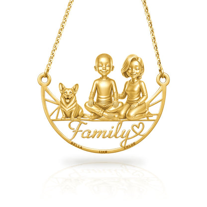 Soulyshine Corgi Cardigan family and dog handcrafted necklace