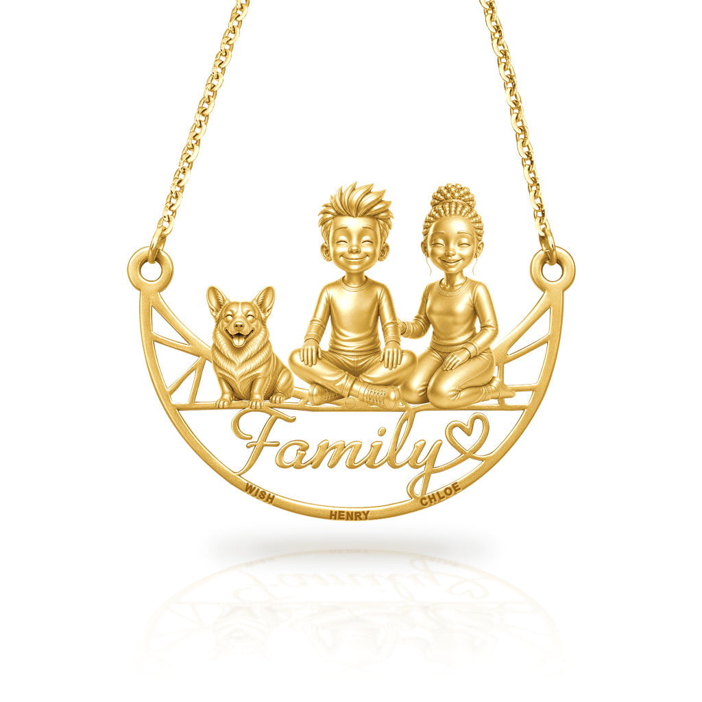 Soulyshine Corgi Pembroke family and dog handcrafted necklace
