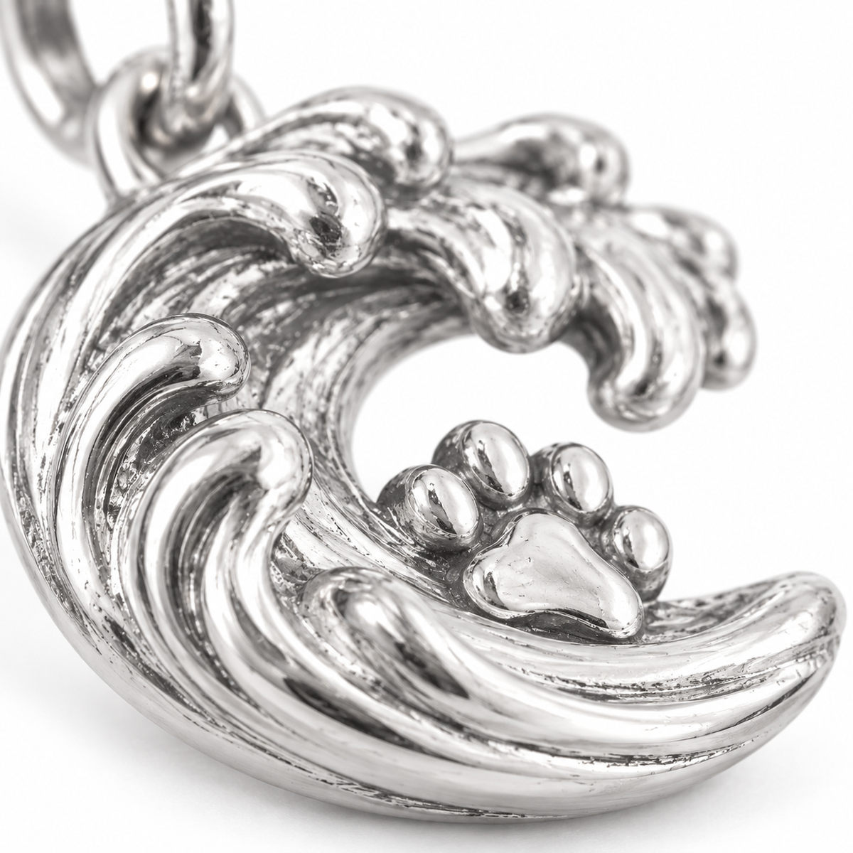 Super macro surface detail of Wave Chasing Charm from a low oblique angle