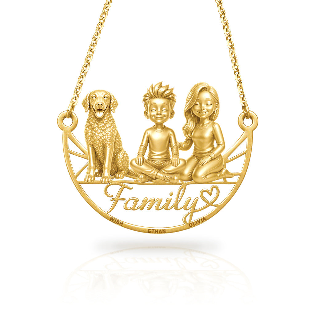 Soulyshine Curly Coated Retriever family and dog handcrafted necklace