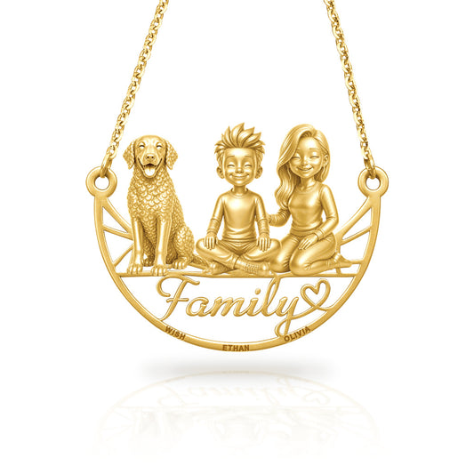 Soulyshine Curly Coated Retriever family and dog handcrafted necklace