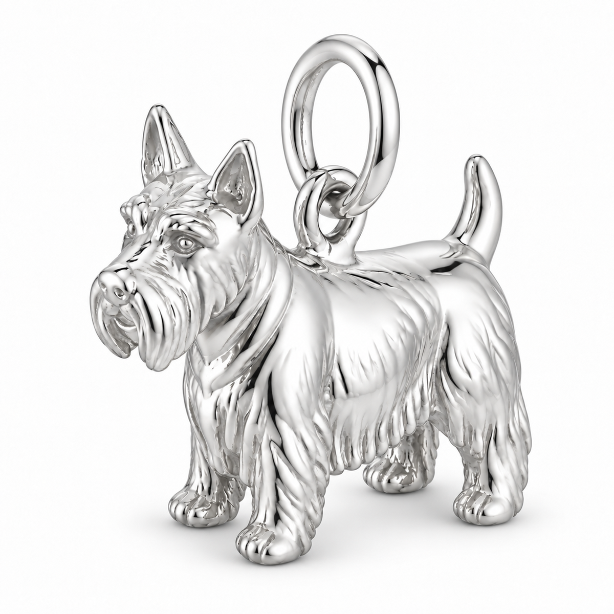 Polished silver dog charm – Scottish Terrier