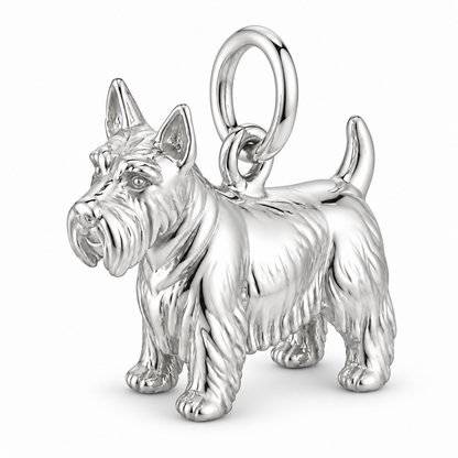 Polished silver dog charm – Scottish Terrier