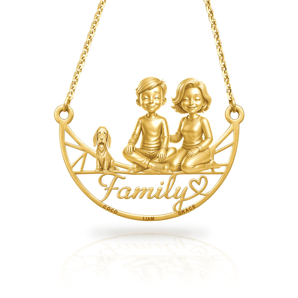 Soulyshine Dachshund wirehaired family and dog handcrafted necklace
