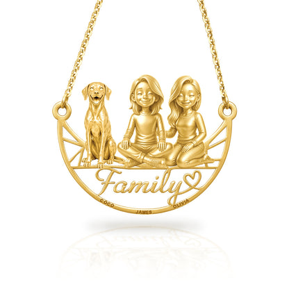 Soulyshine Dalmatian family and dog handcrafted necklace