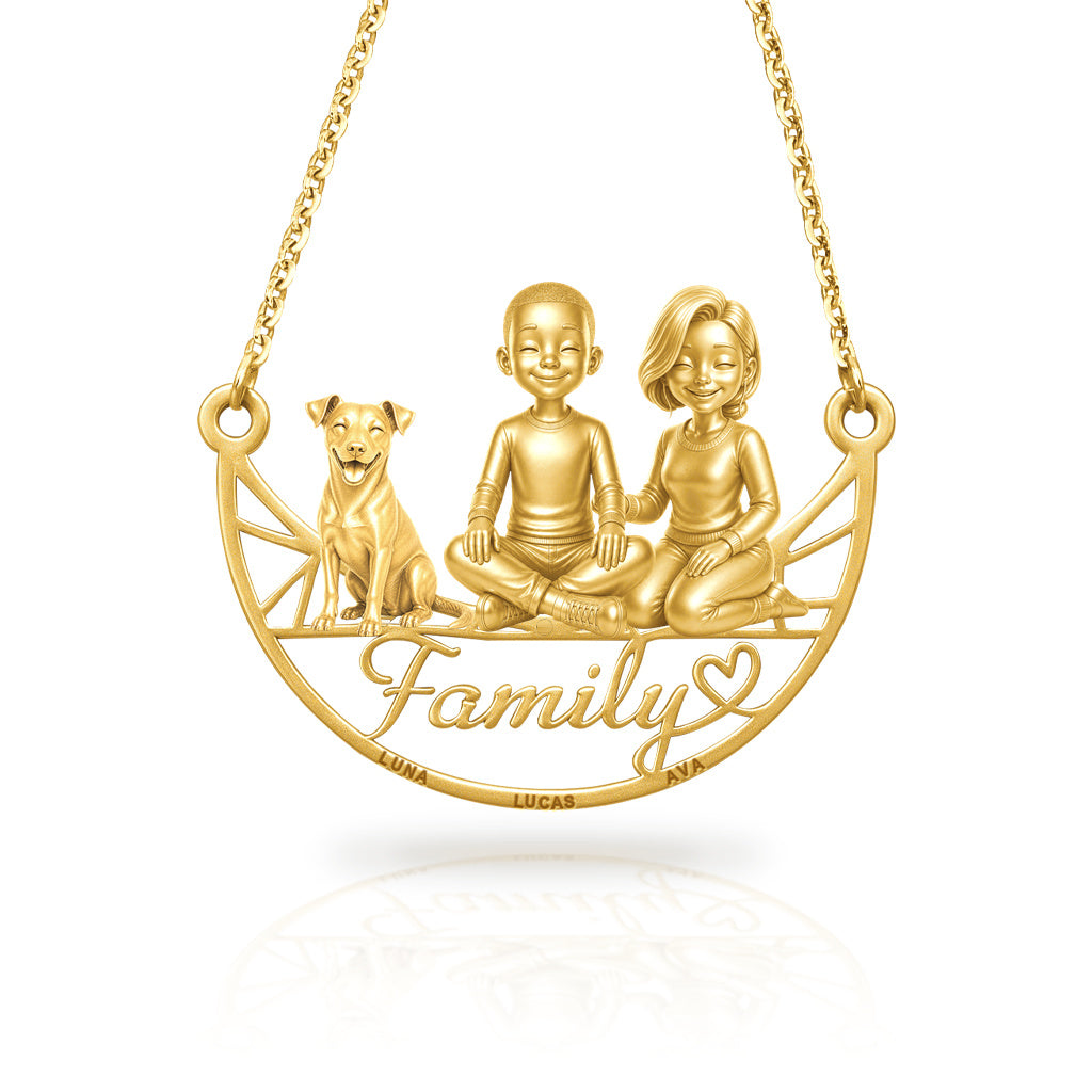 Soulyshine Danish family and dog handcrafted necklace