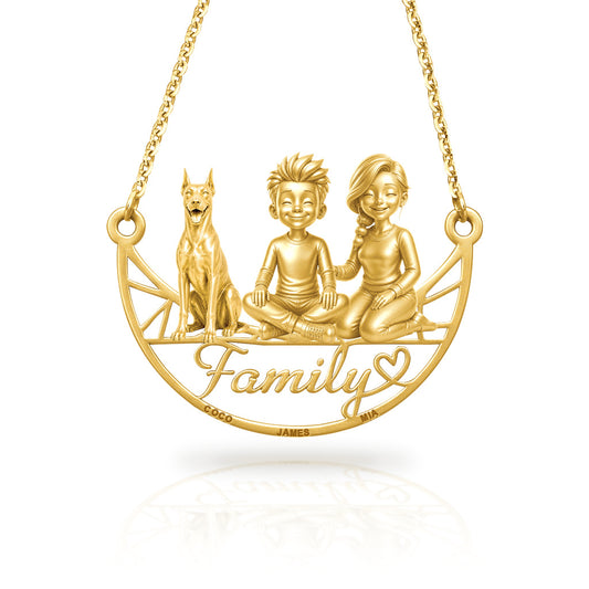 Soulyshine Doberman Pinscher family and dog handcrafted necklace
