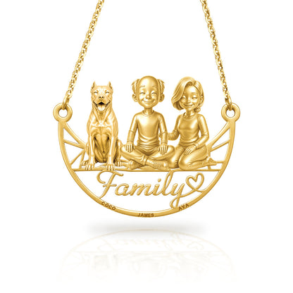 Soulyshine Dogo Argentino family and dog handcrafted necklace
