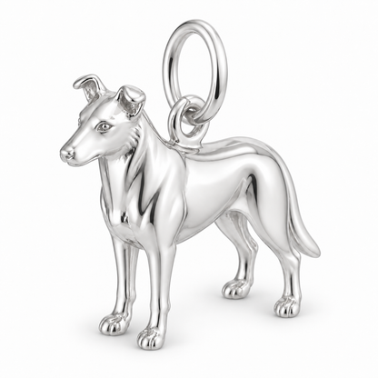 Polished silver dog charm – Collie - smooth coat