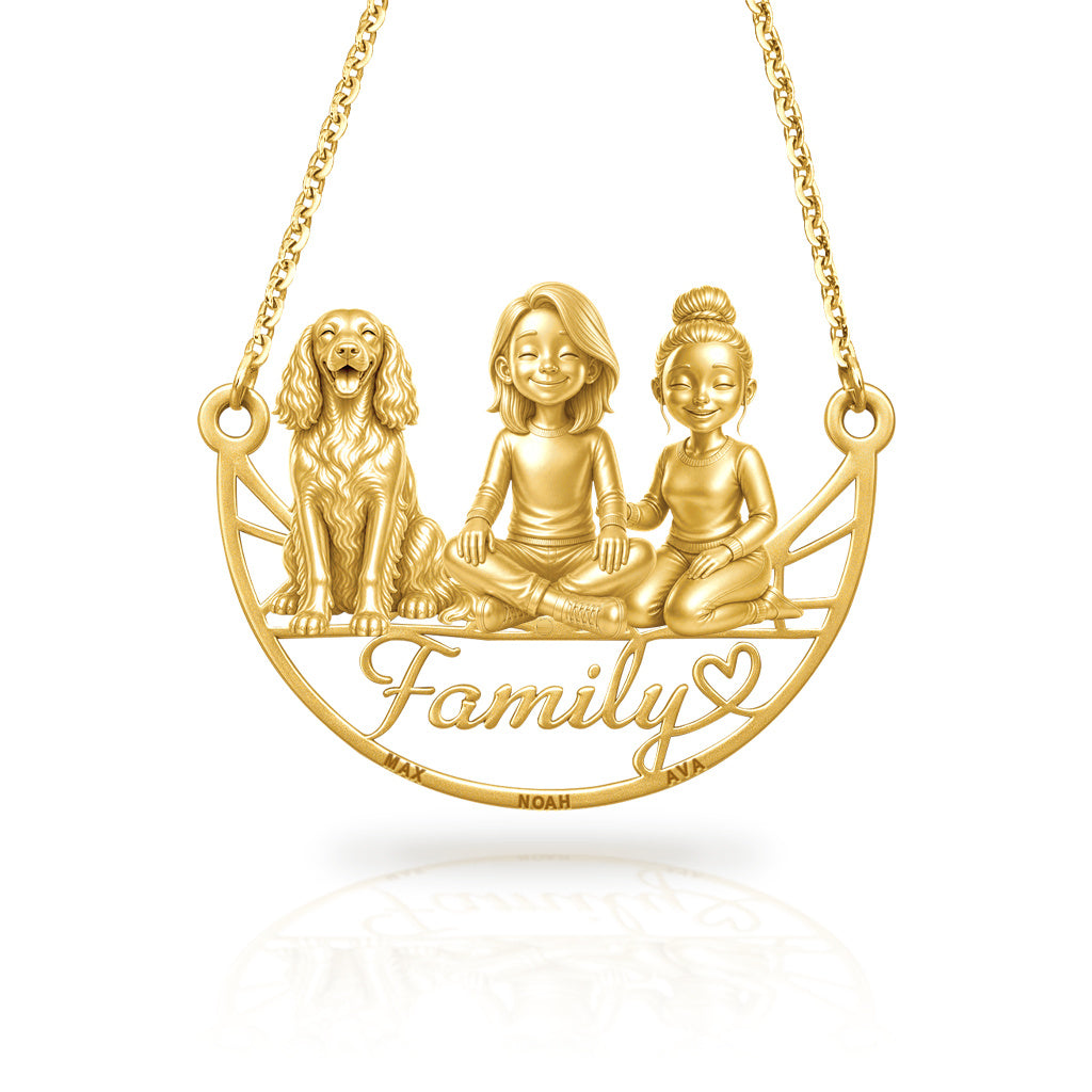 Soulyshine English Setter family and dog handcrafted necklace