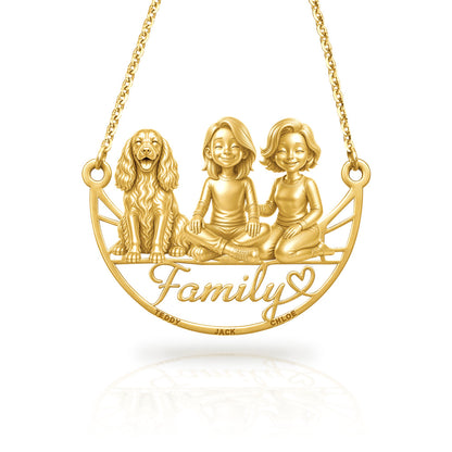 Soulyshine English Springer Spaniel family and dog handcrafted necklace