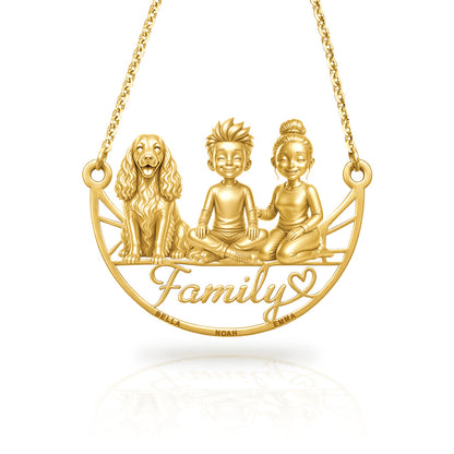 Soulyshine Field Spaniel family and dog handcrafted necklace