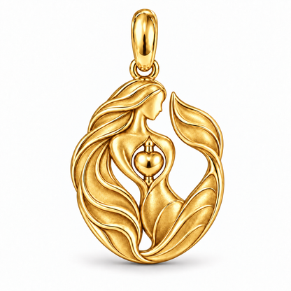 Mermaid charm in 18K Gold Vermeil finish on white background