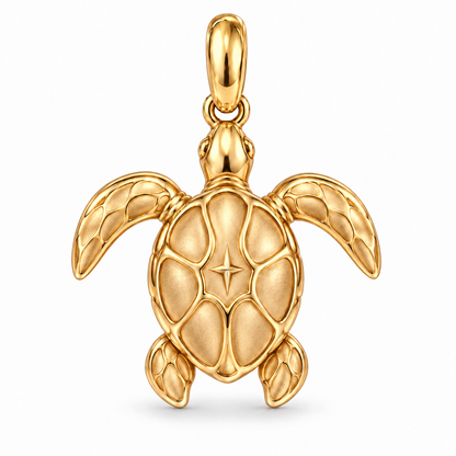 Sea Turtle charm in 18K Gold Vermeil finish on white background