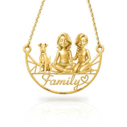 Soulyshine Fox Terrier Smooth family and dog handcrafted necklace