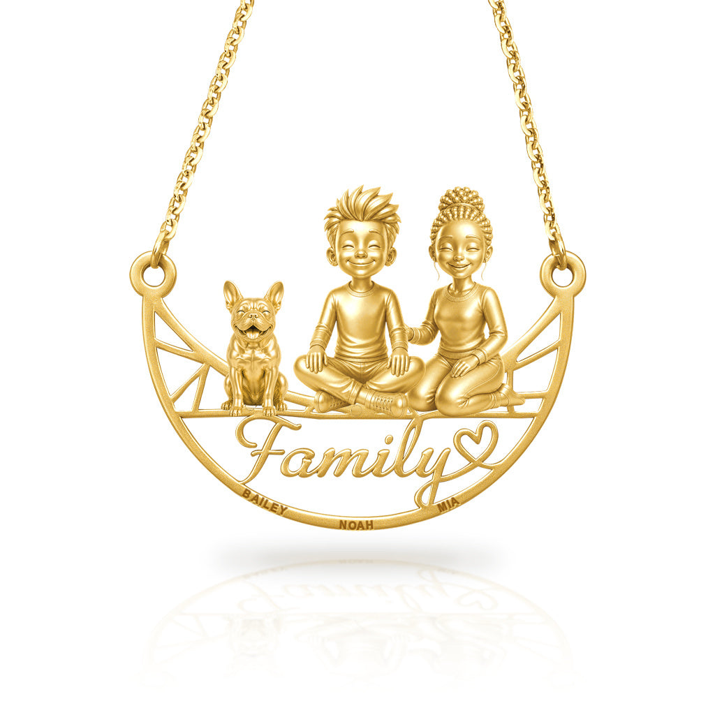 Soulyshine French Bulldog family and dog handcrafted necklace
