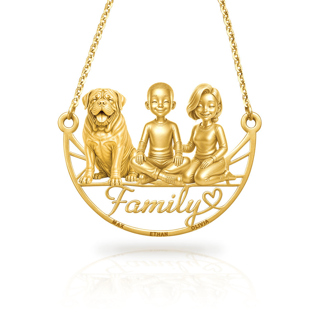 Soulyshine French Mastiff family and dog handcrafted necklace