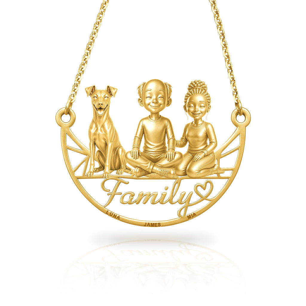 Soulyshine German Pinscher family and dog handcrafted necklace
